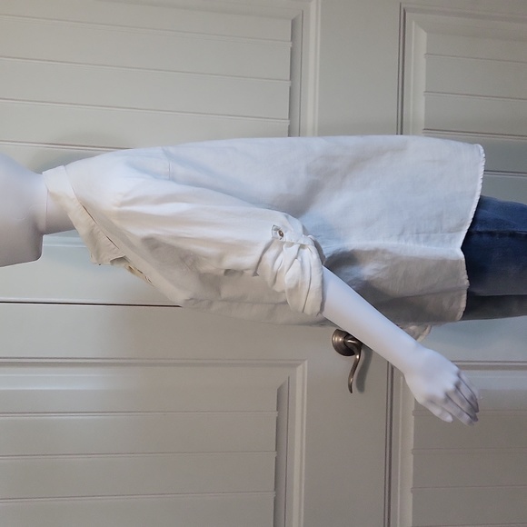 MAX STUDIO Linen Cotton Women's Button Front Roll-Up Long Sleeve Size M - Picture 6 of 7